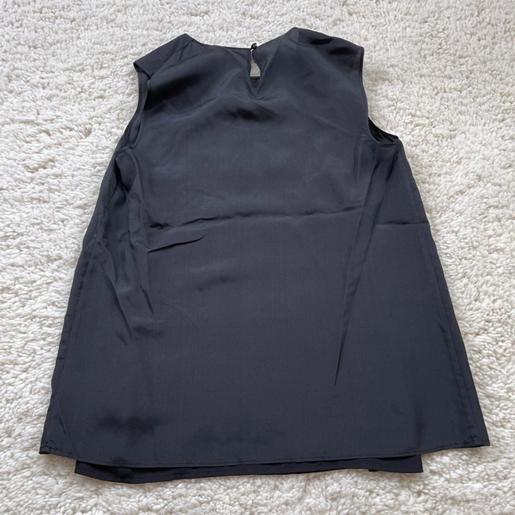 Kristin Davis 100% Silk Sleeveless Black Blouse With Camisole Size Medium - Picture 6 of 6
